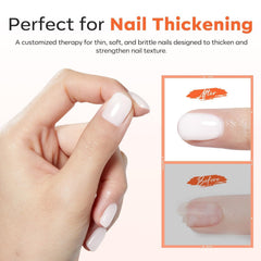 modelones before and after fragile nails demonstrating visible reinforcement