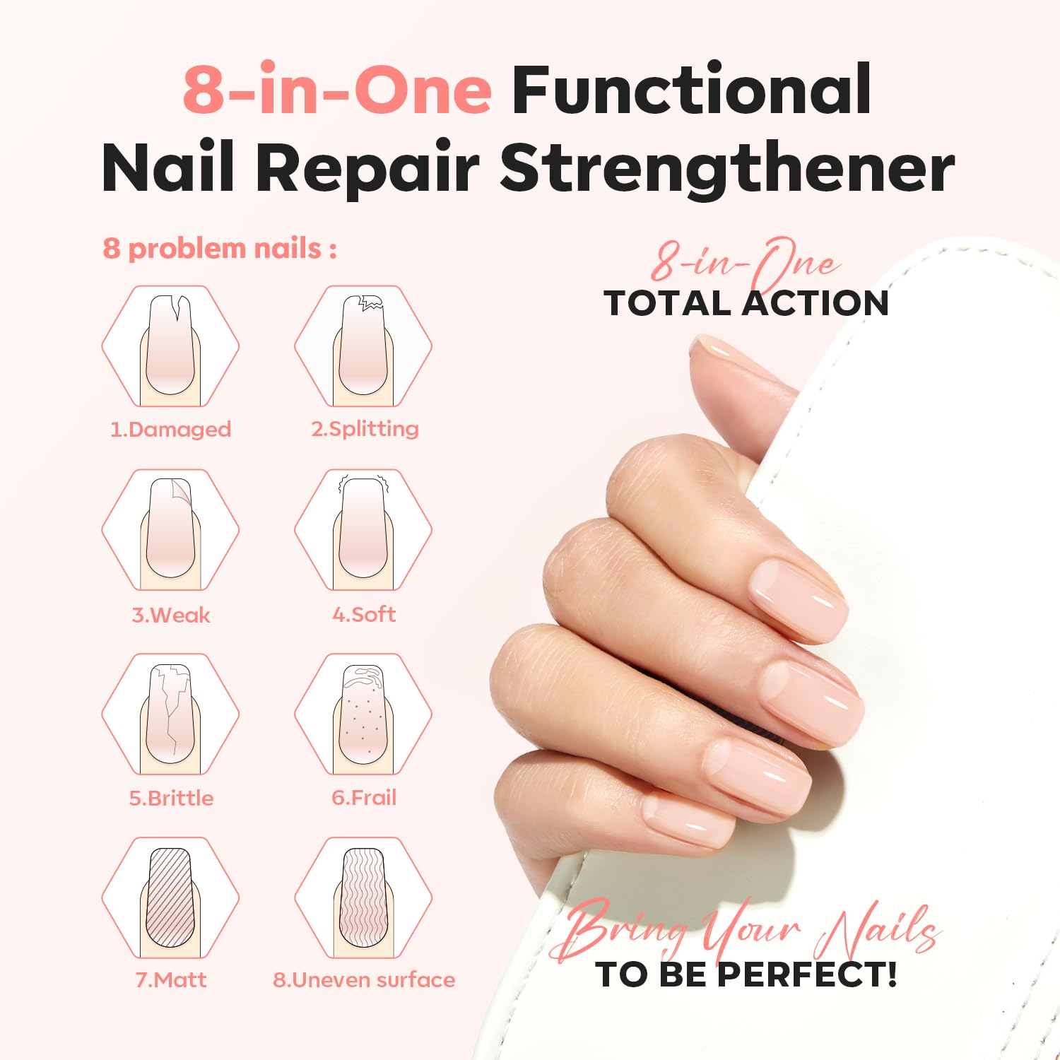 modelones before and after ridge fill showing smoother nails