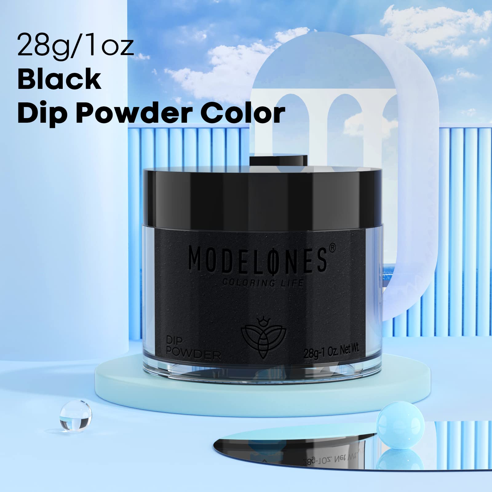 modelones 1 oz jar next to coin showing capacity and value benefit