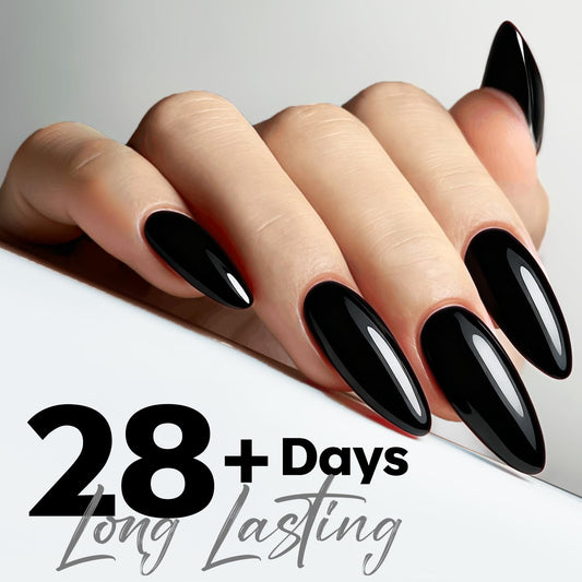modelones brush stroke of black gel showing smooth even application benefit