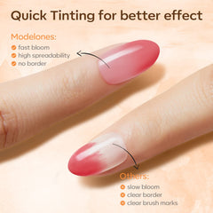 modelones blooming gel floral nail swatch illustrating delicate bloom effects