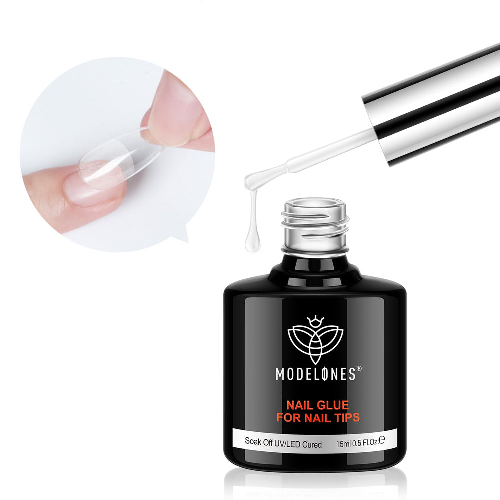 modelones bottle front showing clear gel and label, strong bonding benefit