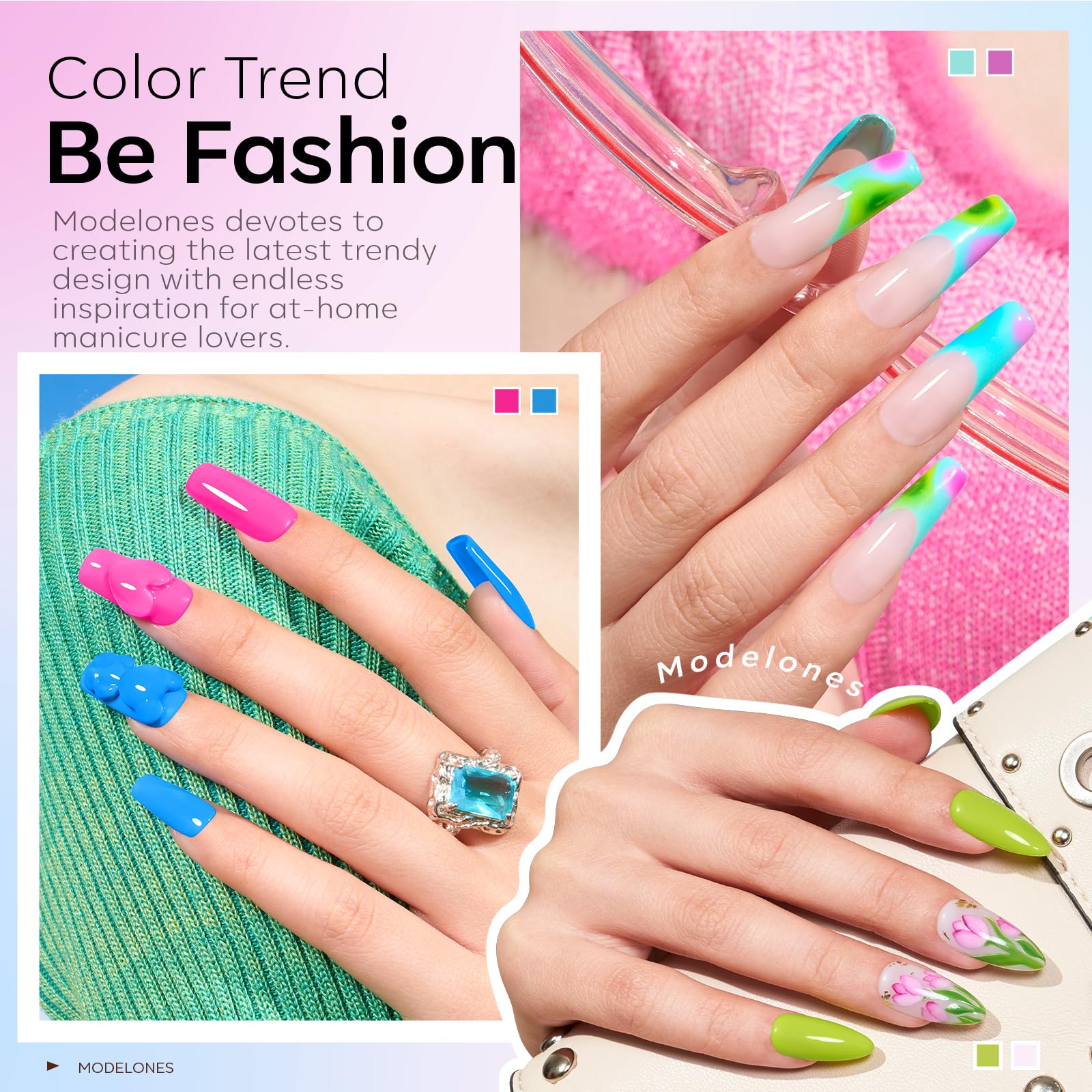 modelones neon green bottle detail showing vibrant pigment and bold payoff