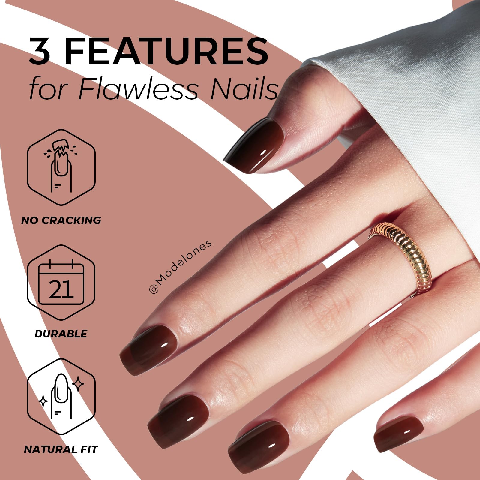 modelones application tools laid out with file cuticle stick and prep pad benefit readiness