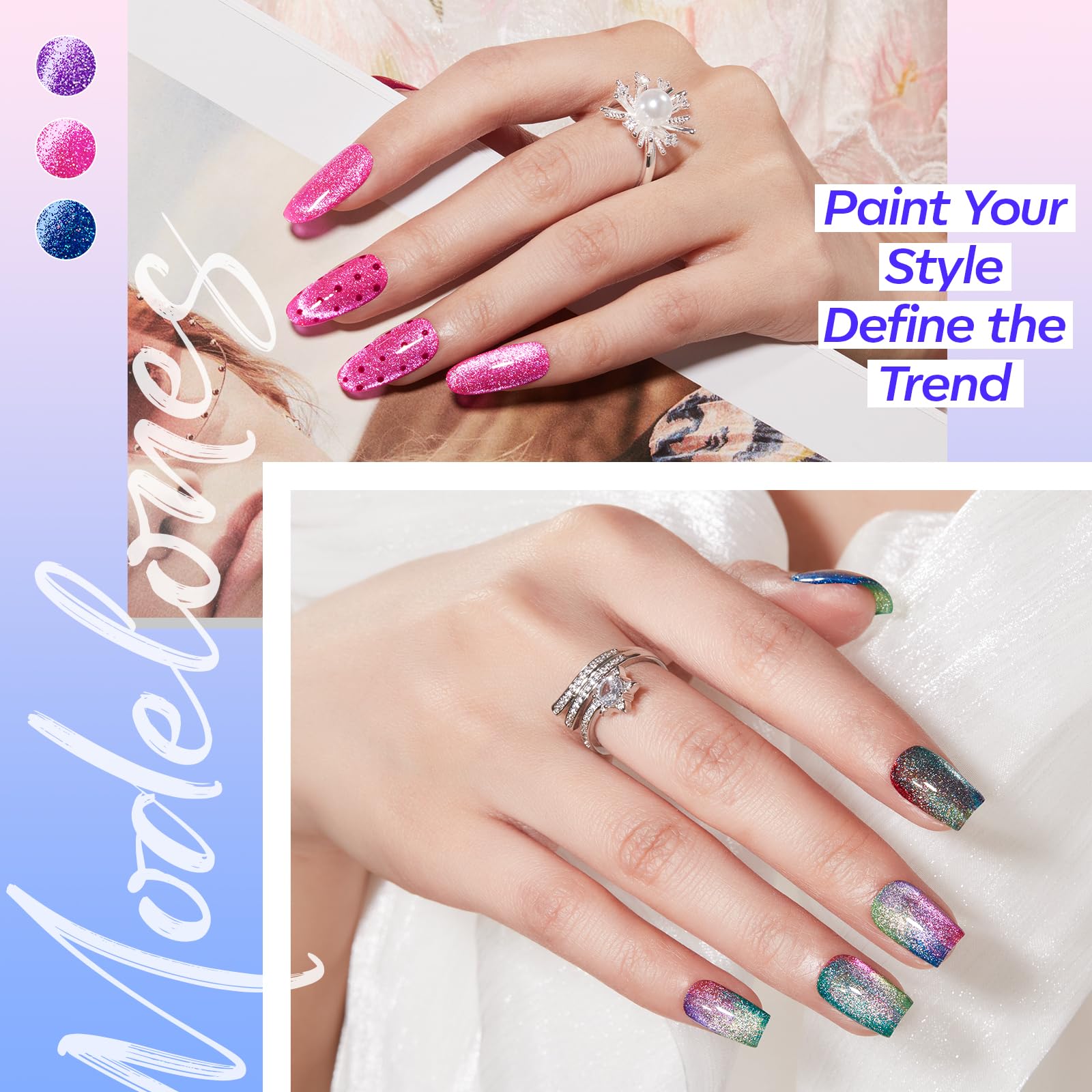 modelones brush stroke on nail tip showing smooth pigmented application