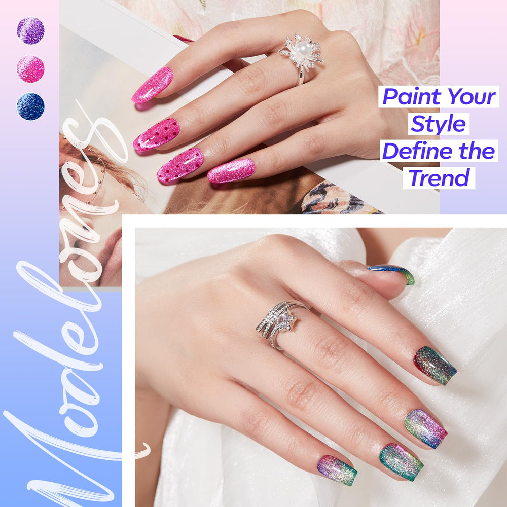 modelones brush stroke on nail tip showing smooth pigmented application