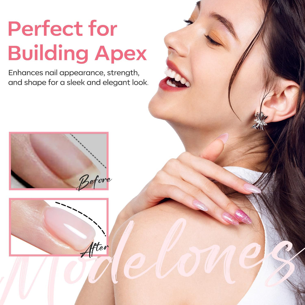 modelones brush applying base gel to nail for strong flexible protection