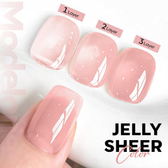 modelones brush close-up spreading polish smoothly, demonstrates easy application