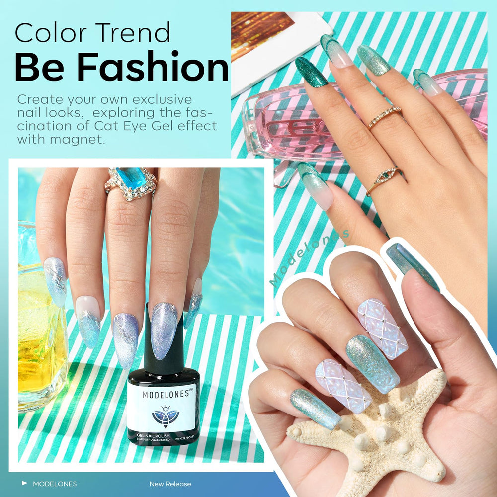 modelones brush applying mint gel for smooth even coverage and fast finish
