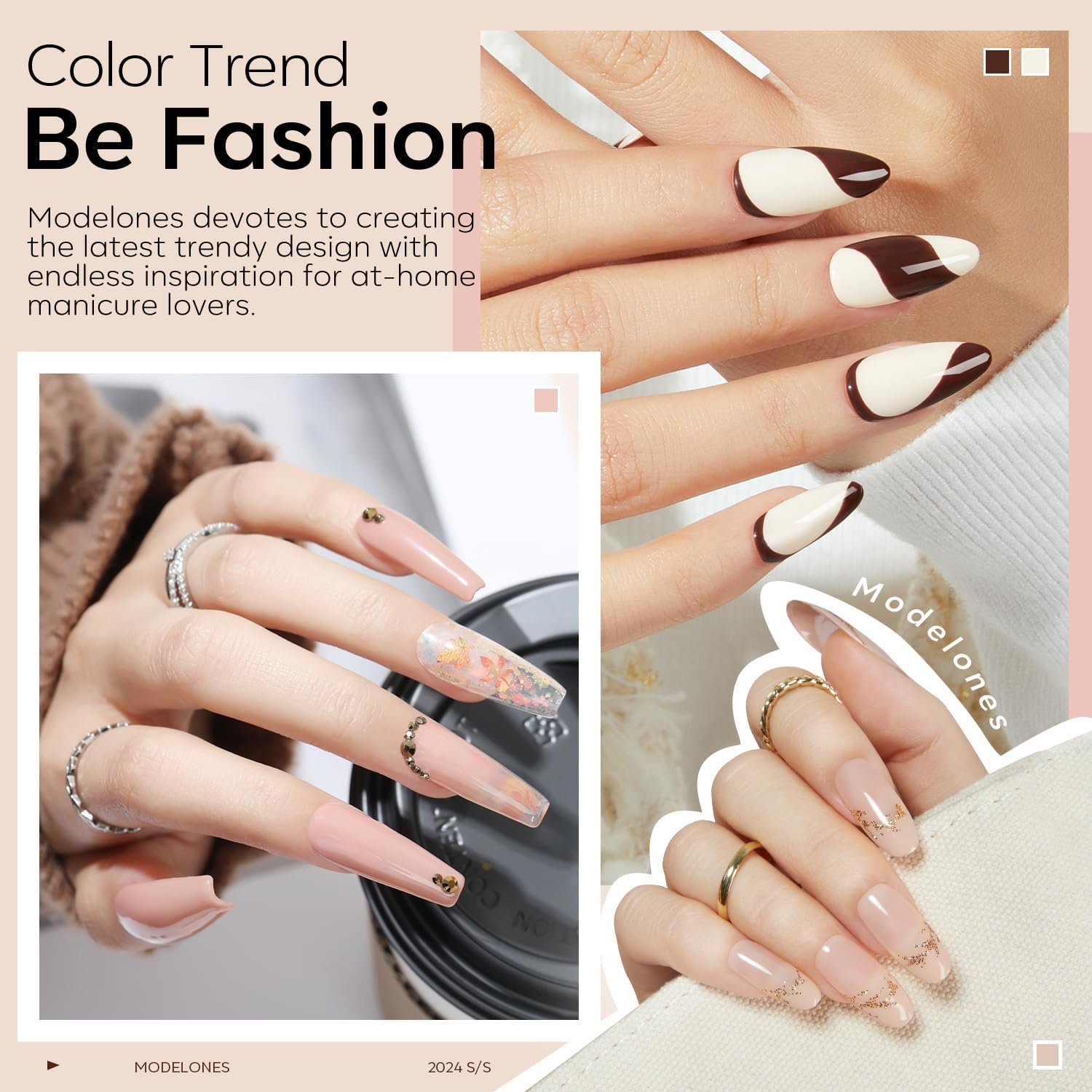 modelones brush stroke texture showing smooth application for streak-free nails