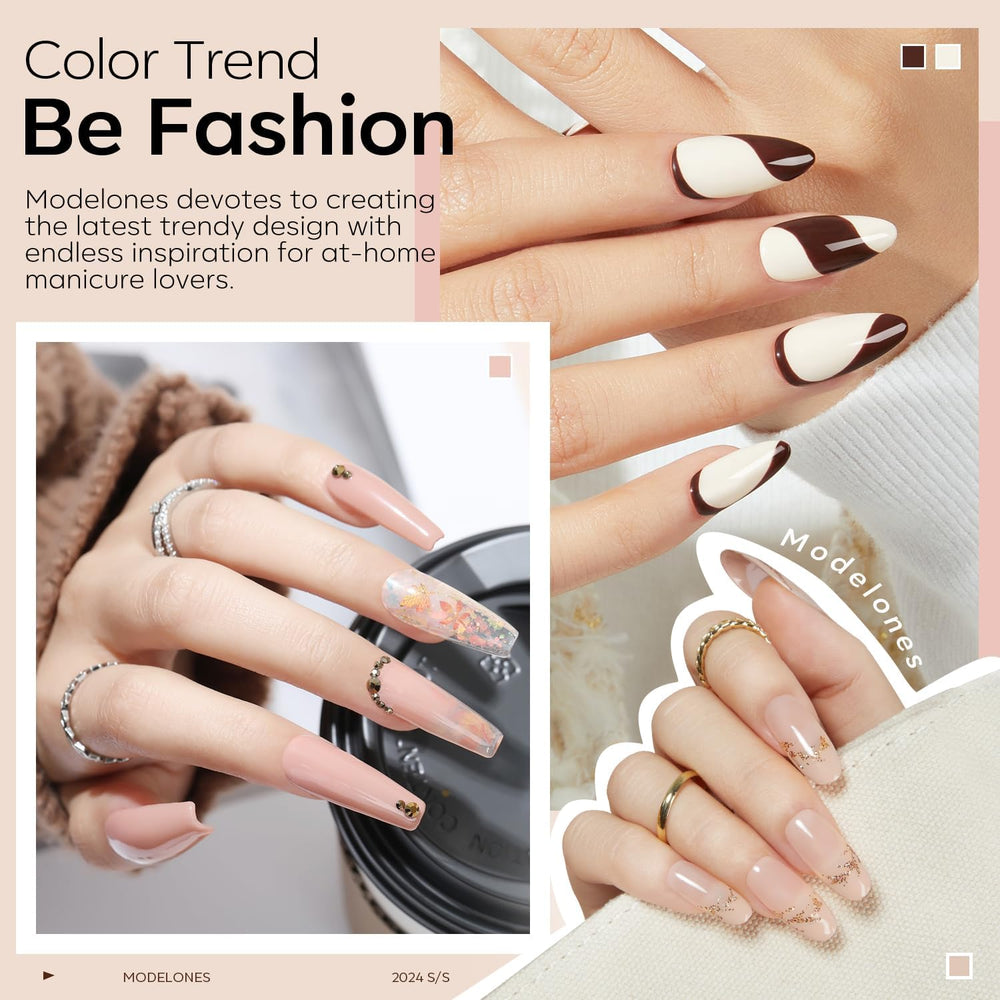 modelones brush stroke texture showing smooth application for streak-free nails