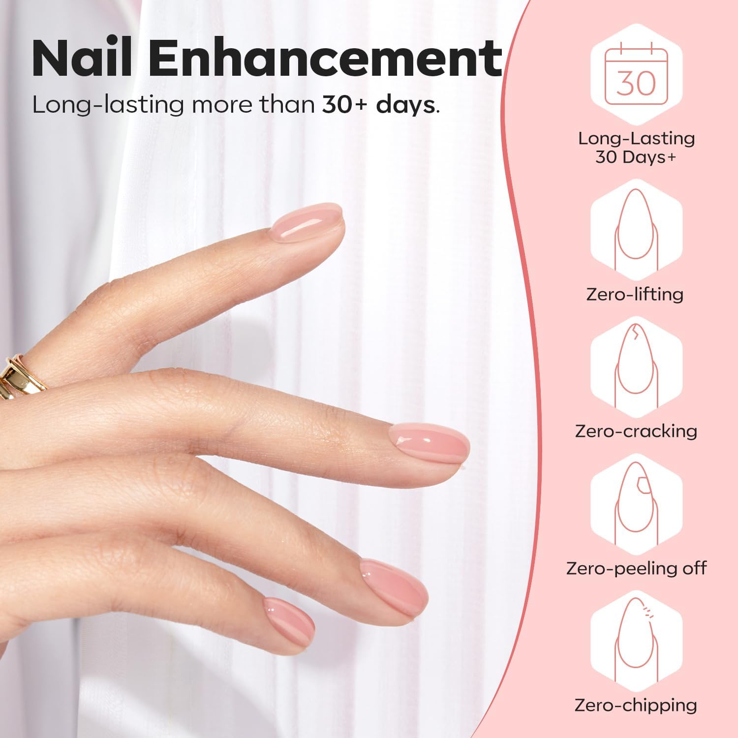 modelones application of builder gel on nail to build apex and natural strength