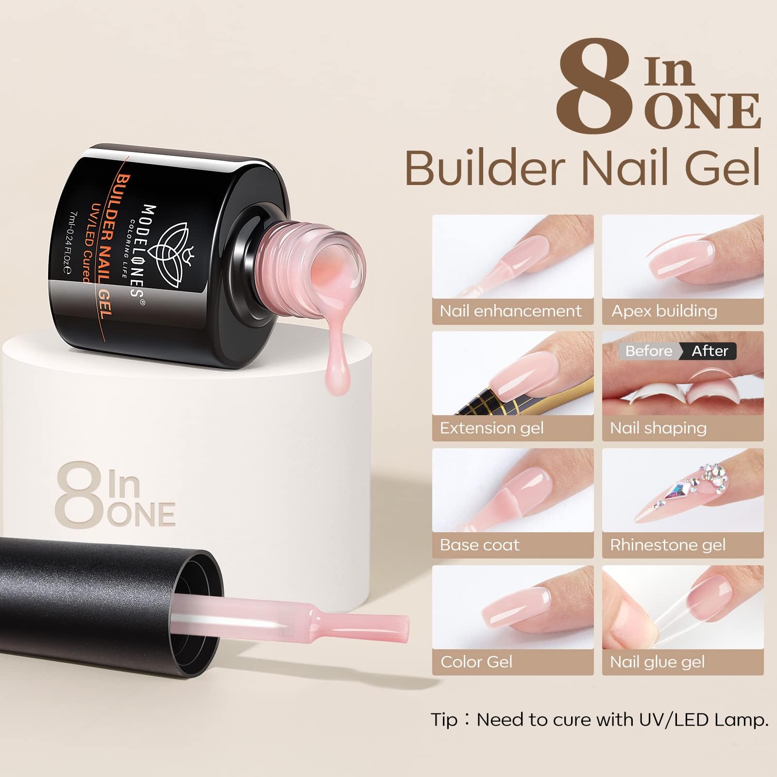modelones gel texture close-up highlighting self-leveling consistency and smooth finish