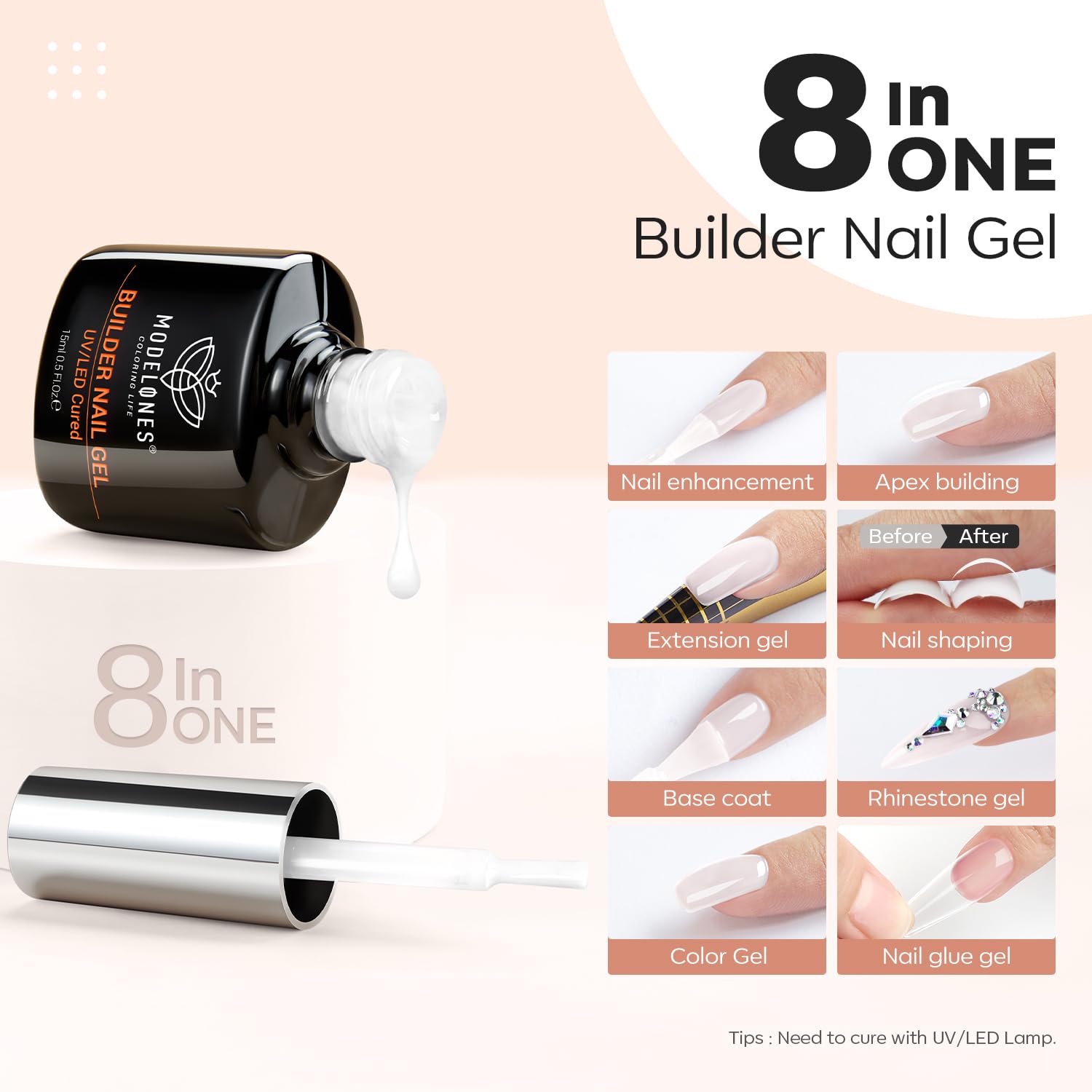 modelones brush spreading gel demonstrates clean application and time savings