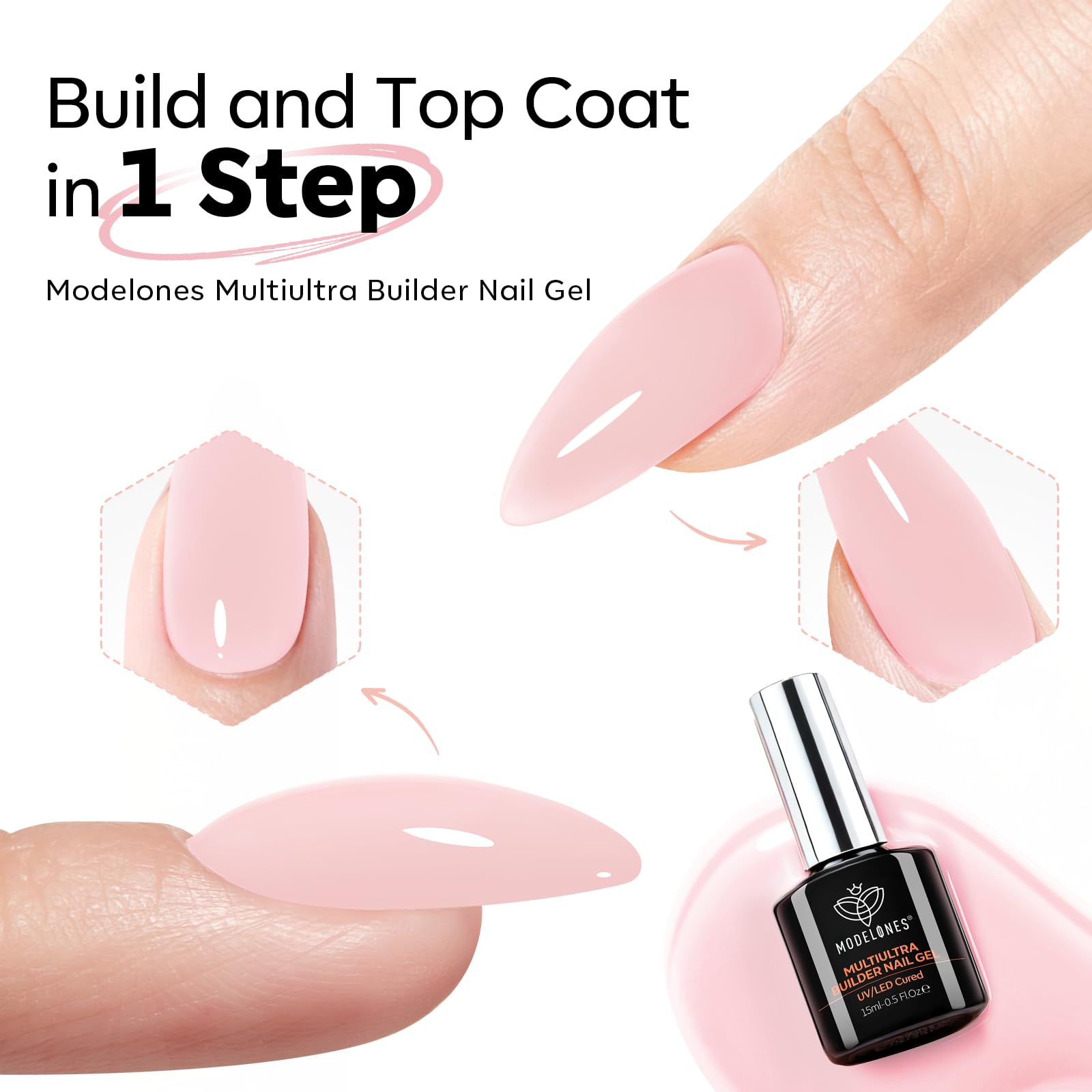 modelones sculpted nail showing C-curve for salon-like strength