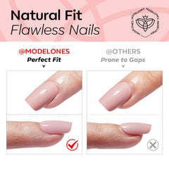 modelones chrome pink size layout displaying 16 sizes and 32 nails for precise fit benefit