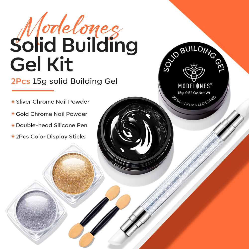 modelones gold and silver chrome powder closeup for mirror finish