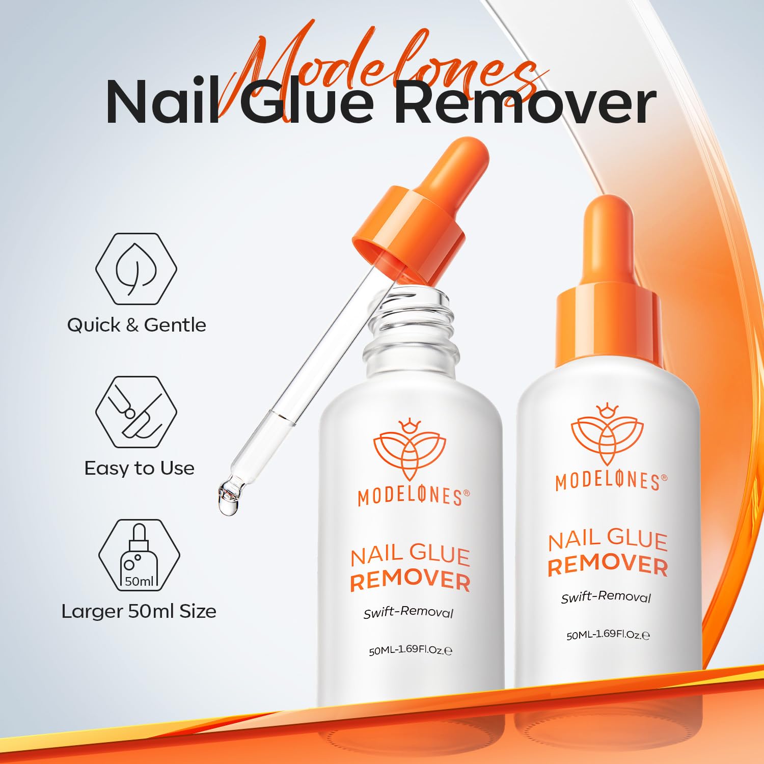 modelones clear bottle with pour cap for controlled application benefit
