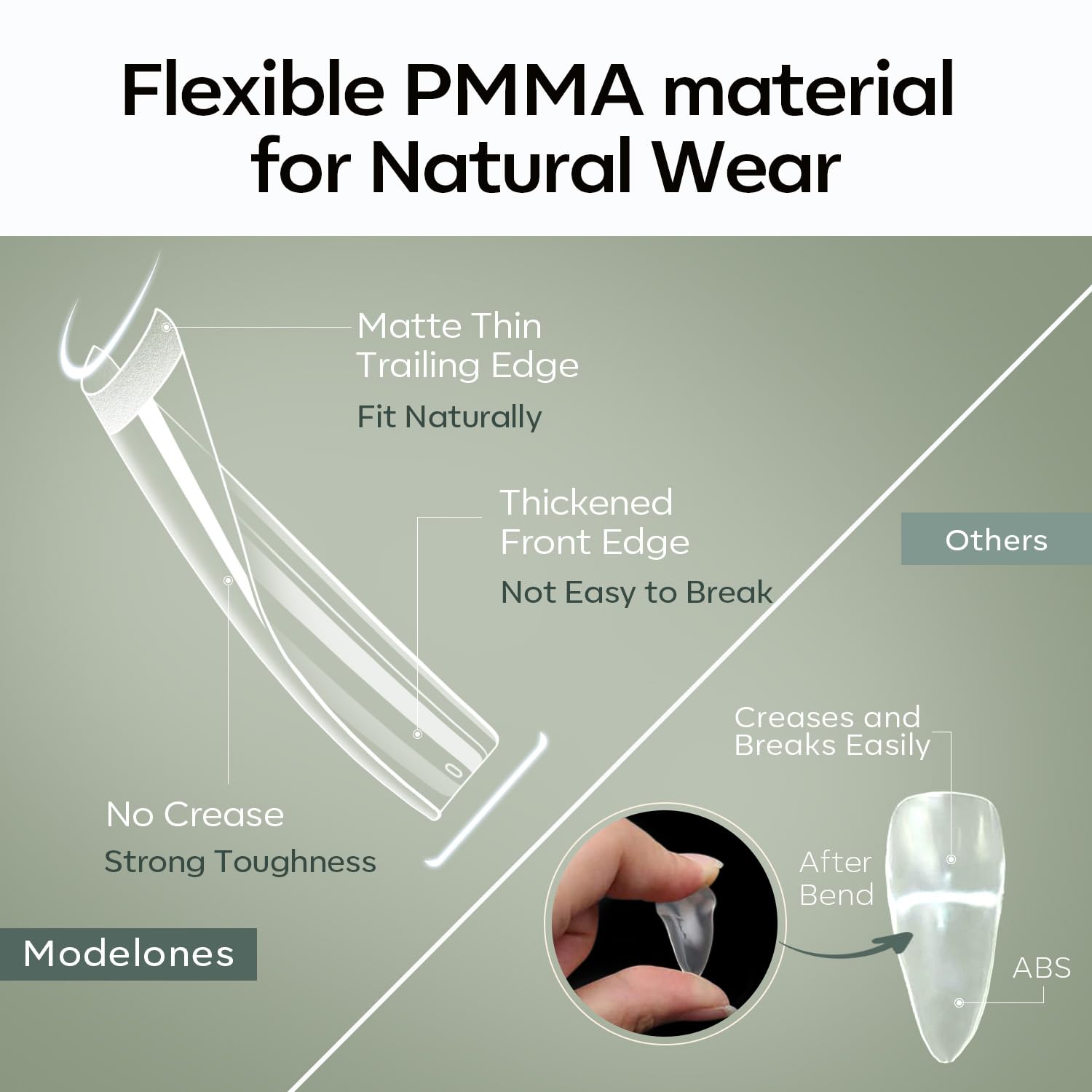 modelones clear extra long tips stacked to display length and easy custom shaping