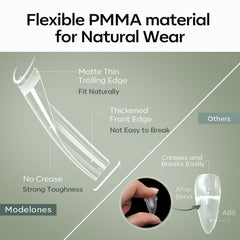 modelones clear extra long tips stacked to display length and easy custom shaping