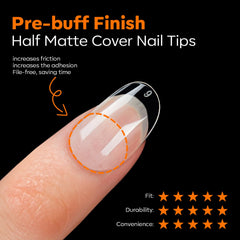 modelones clear tips polished with gel showing smooth finish and shine