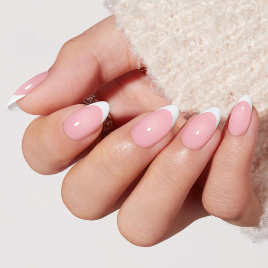 modelones close-up of almond tip texture, highlights smooth finish