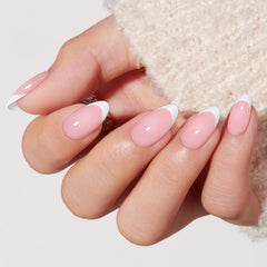 modelones close-up of almond tip texture, highlights smooth finish