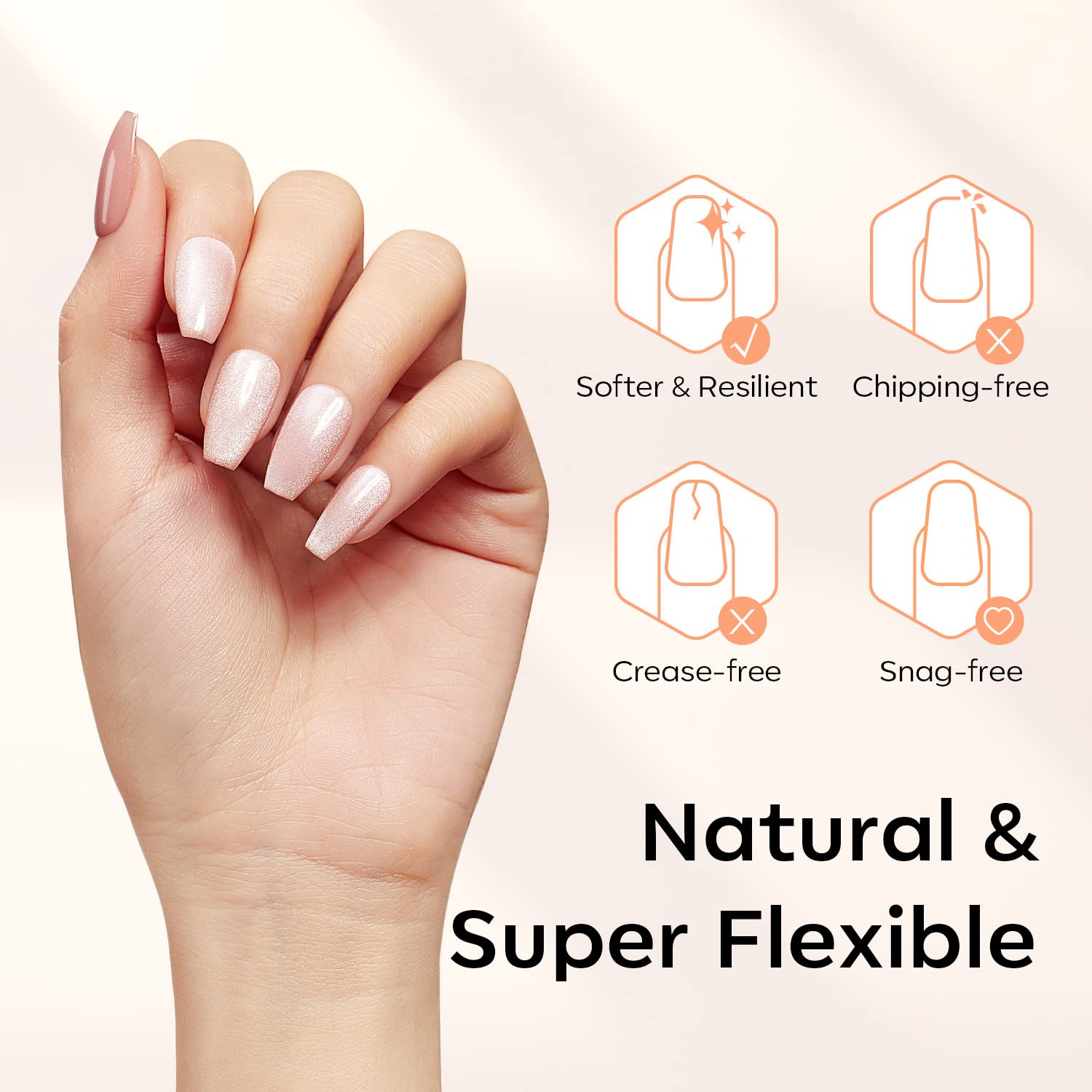 modelones close-up of half-matte texture improving adhesion for longer-lasting wear