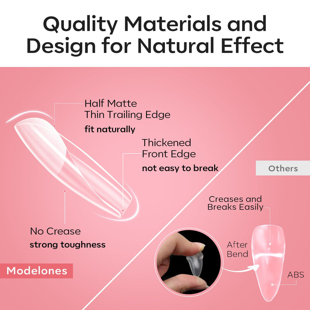 modelones close-up of half-matte inner surface improving adhesion