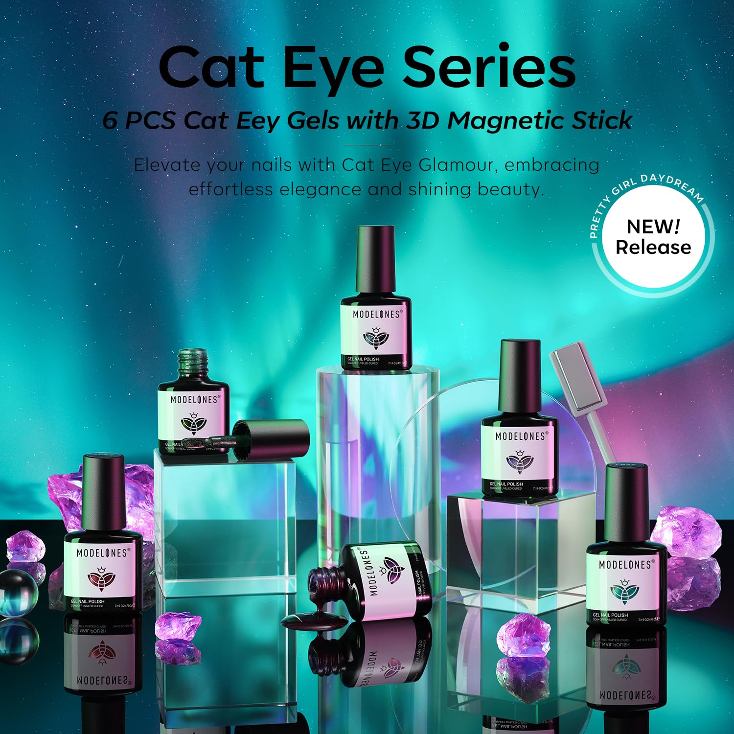 modelones swatches of red green purple blue shades on display, clear color preview benefit