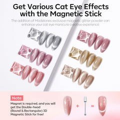 modelones swatch strip displaying six nude pink and silver shades