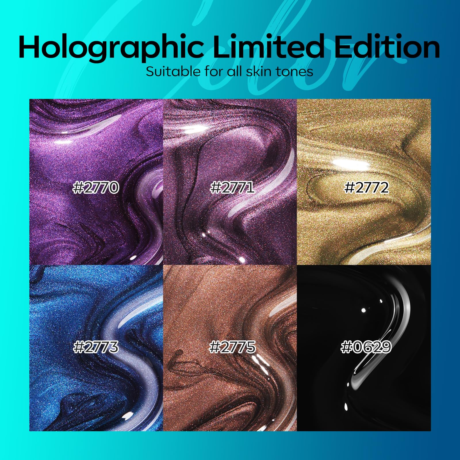 modelones color swatches on wheel showing purple blue green yellow coral, easy shade selection