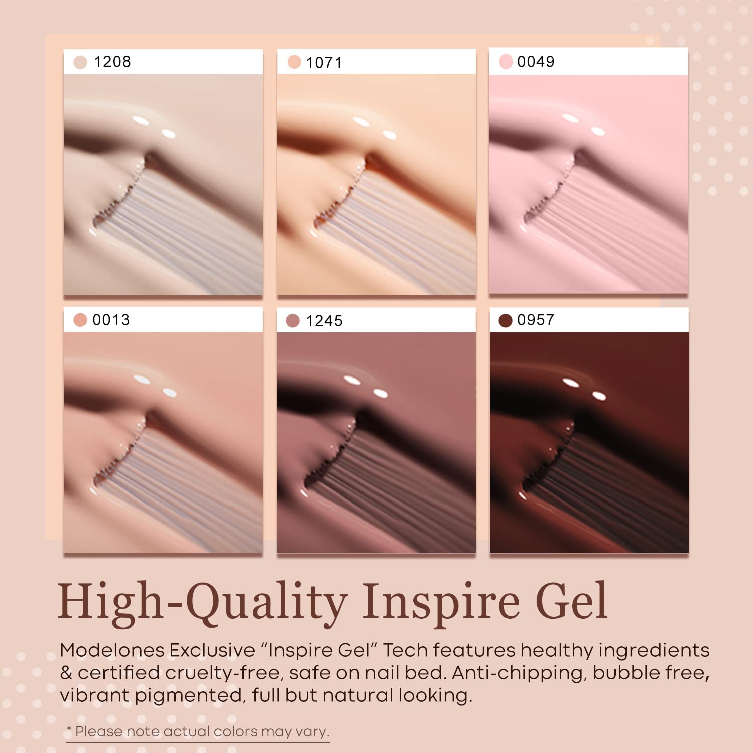 modelones bottle color windows revealing exact gel shades for quick shade choice