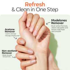 modelones cotton pad removing polish demonstrating effective, fast cleanup