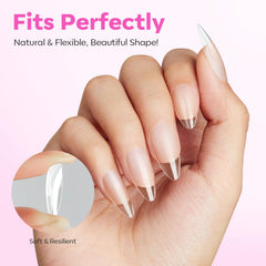 modelones finished encapsulated nail art showing clear tips as durable base