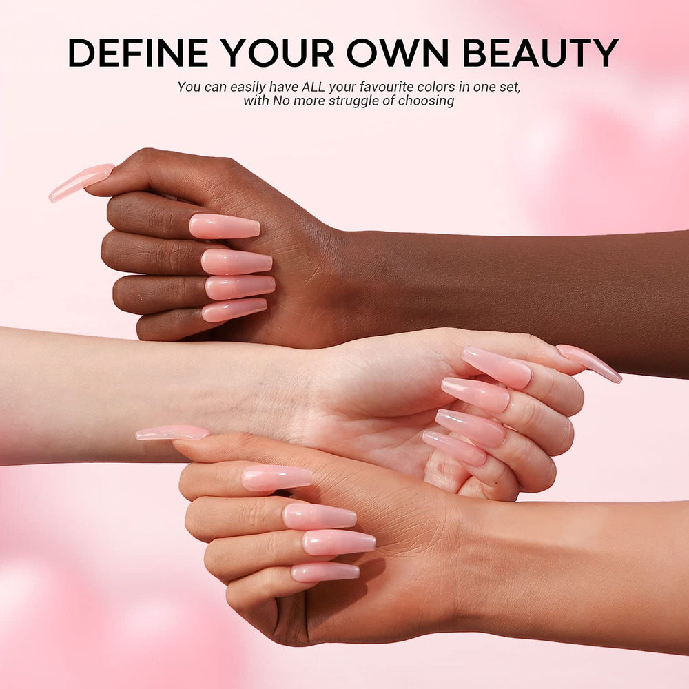 modelones cured nail swatch showing glossy finish and natural look