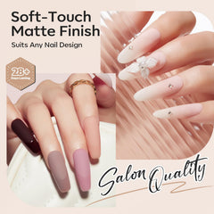 modelones cured nail displaying velvet manicure ideal for everyday wear