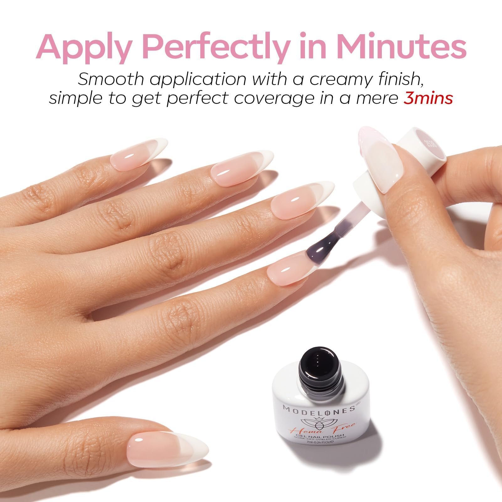 modelones cured nails with glossy topcoat showcasing high-shine finish and sealed sticky layer solution
