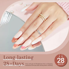 modelones cured nails top view showing durable glossy finish
