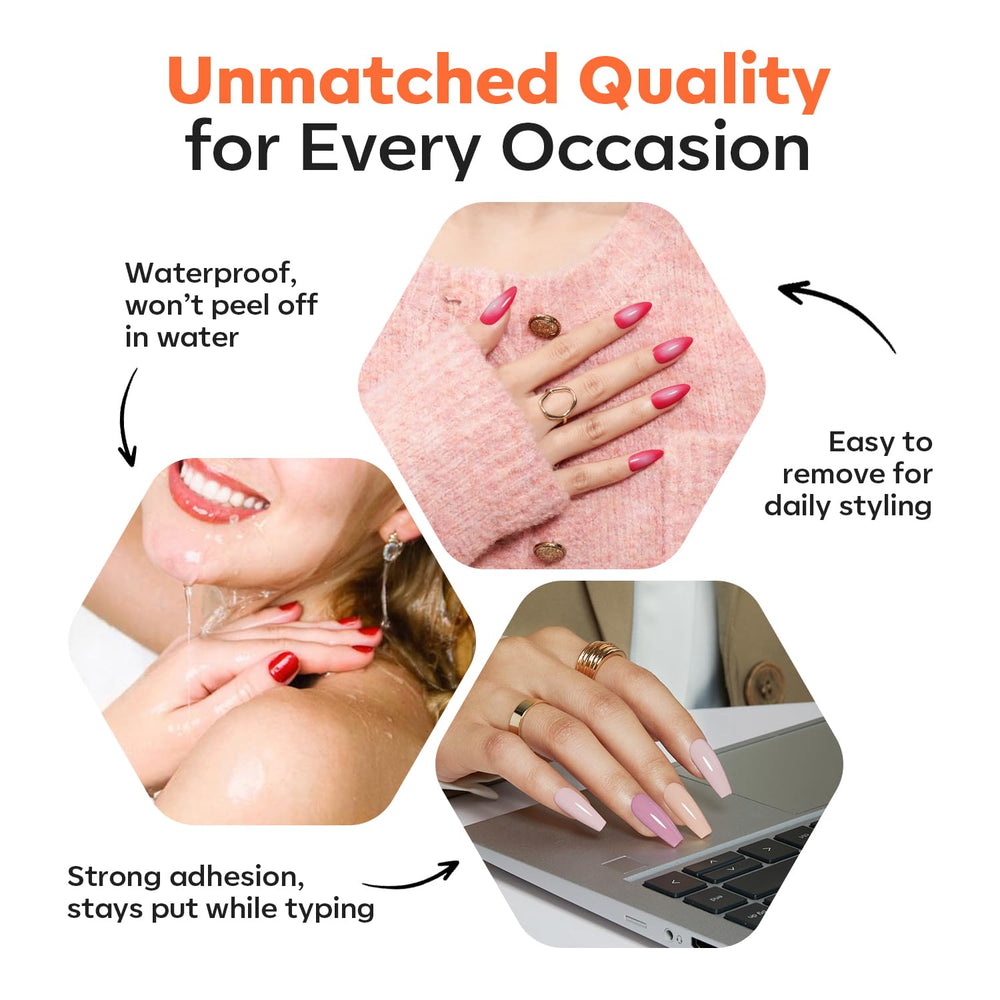 modelones cured nails under lamp showing waterproof durable hold