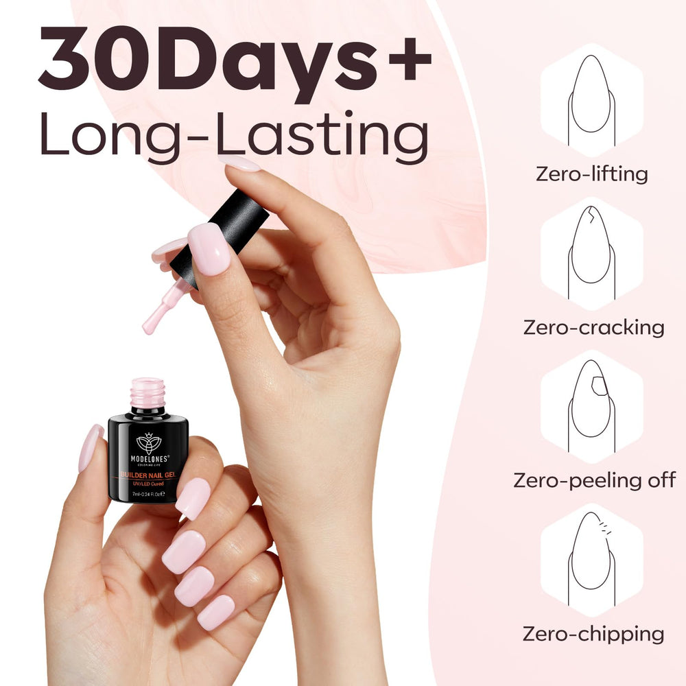 modelones nails curing under LED lamp, fast curing for durable finish benefit