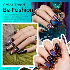 modelones double-ended magnetic wand held above polish, makes precise cat-eye lines