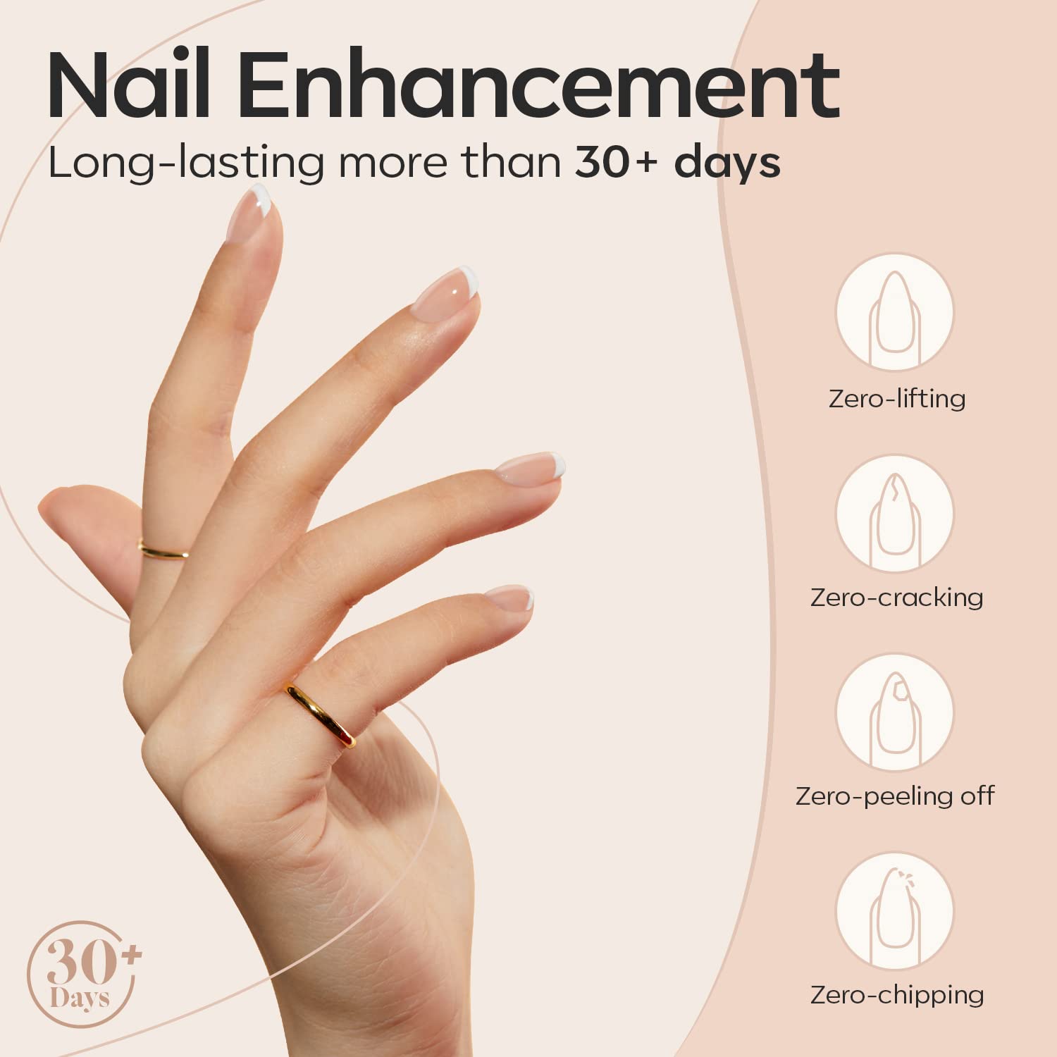 modelones nail extensions with tips showing strong adhesive bond