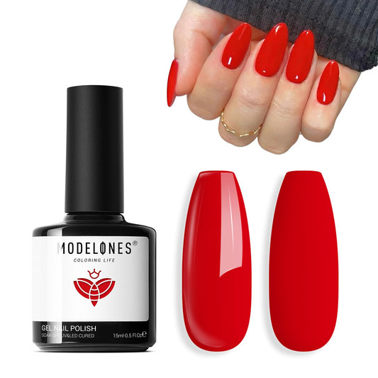 modelones bottle front view showing bright Ferrari Red and easy shade ID