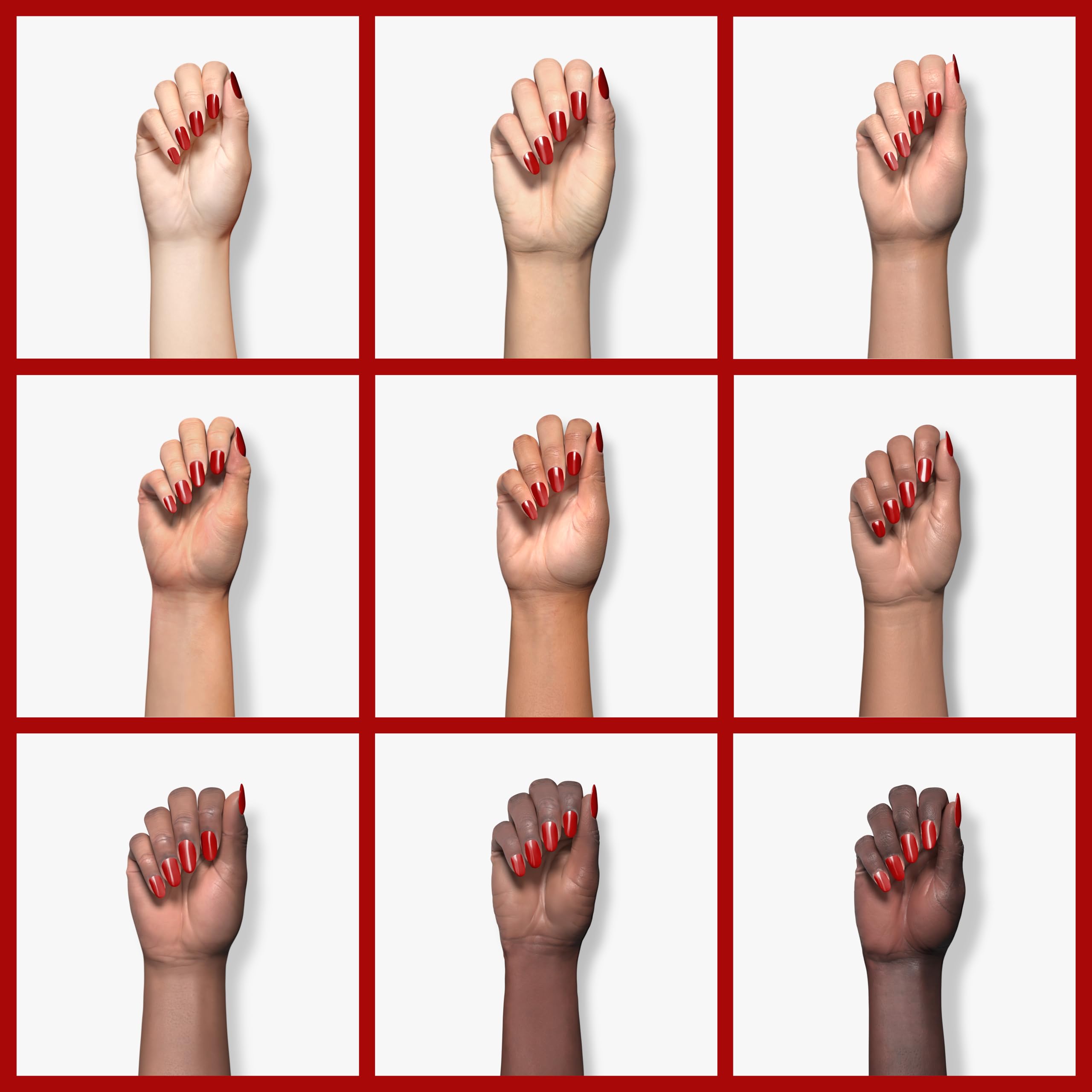 modelones swatch wand revealing true Ferrari Red pigmentation and gloss