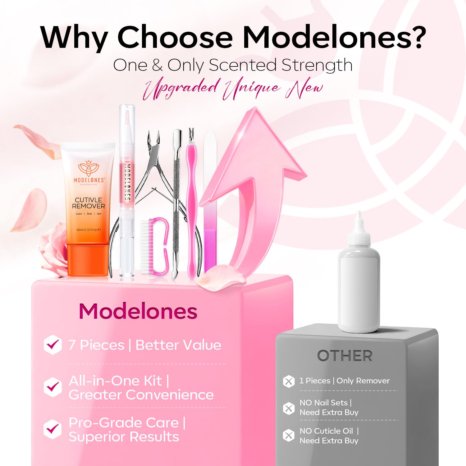 modelones file and brush on tabletop showing size and grooming benefit