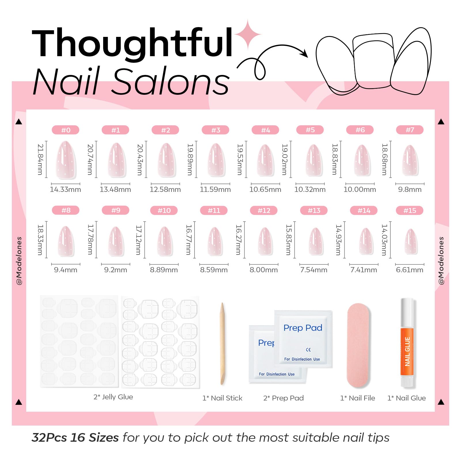 modelones mini file and cuticle stick detail for precise shaping and prep