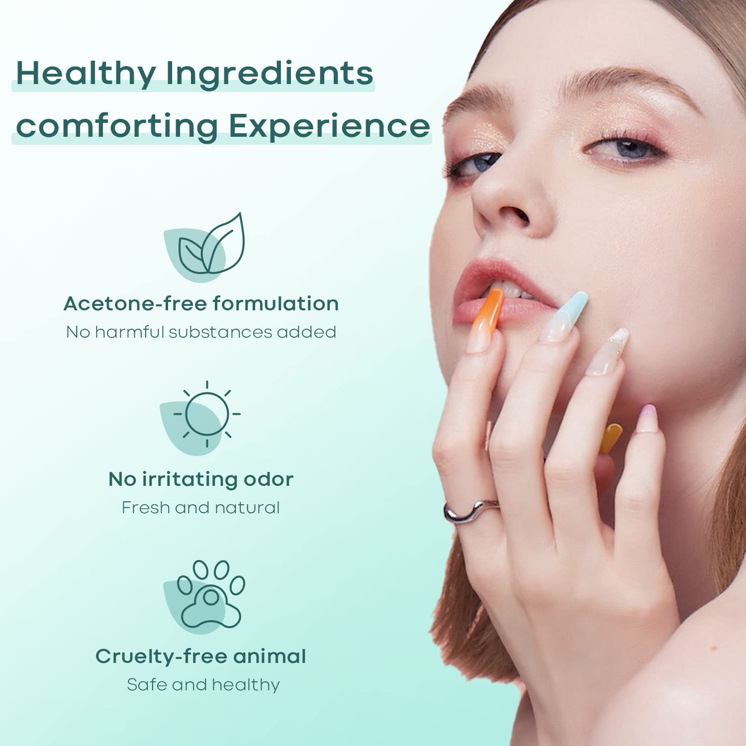modelones finished nail extensions in lifestyle setting showing salon-quality results at home benefit
