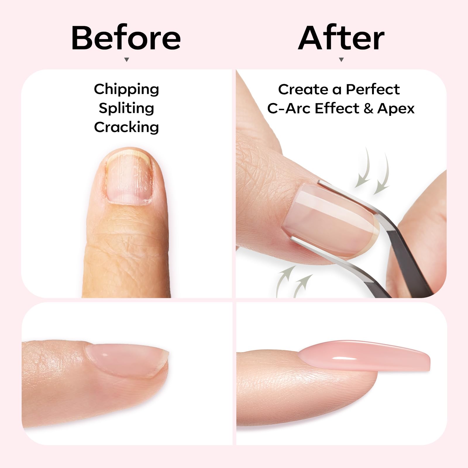 modelones finished nude manicure lifestyle shot, salon-looking nails at home benefit