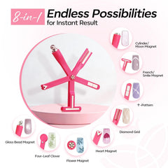 modelones flower effect accent nail showing festive four-leaf clover shimmer